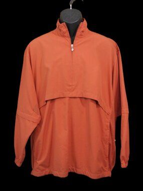 Men's Rust Cooibar ½ Zip Jacket Windbreaker UPF50+ Zip Off Sleeve Size Medium